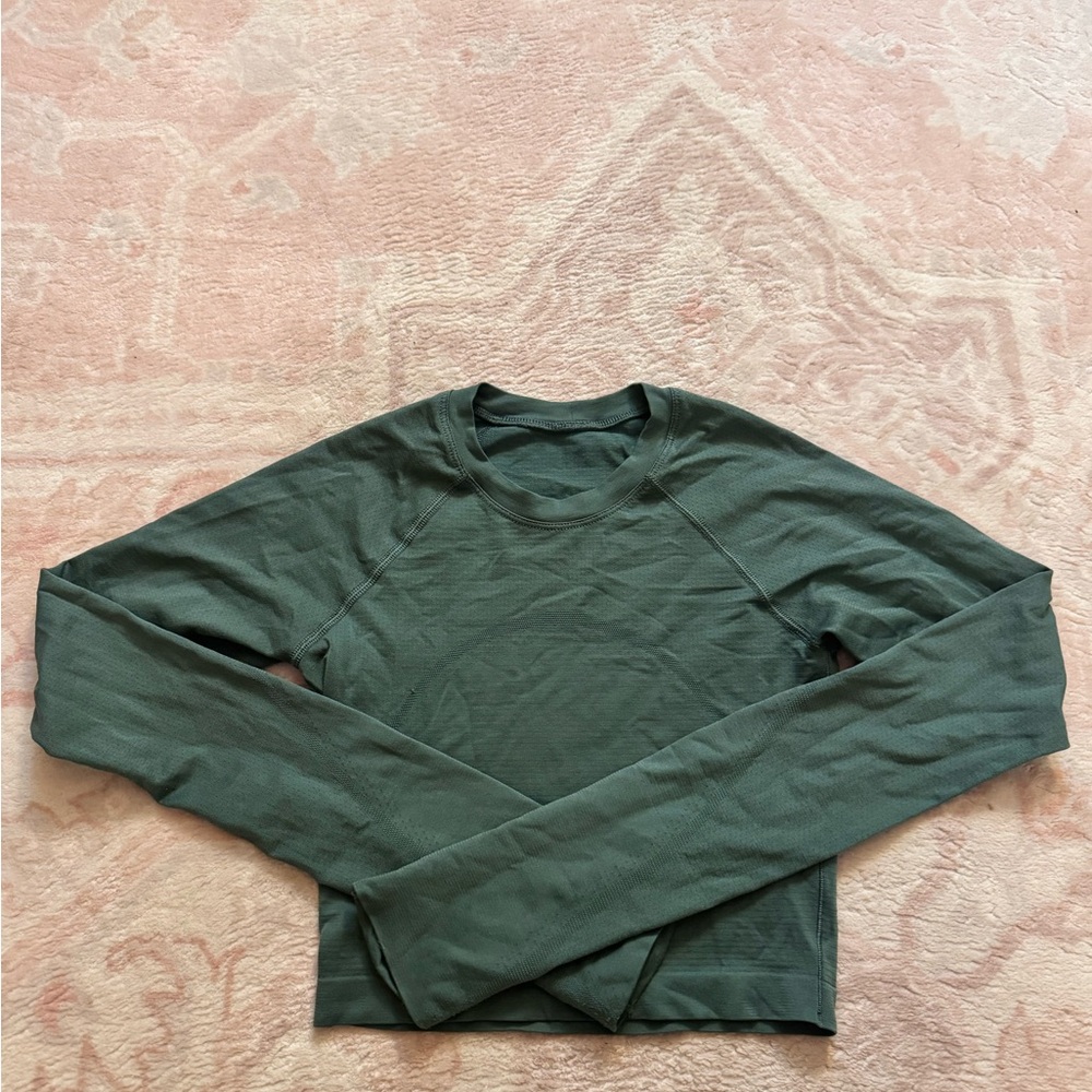 LULULEMON Green Cropped Swiftly Longsleeve